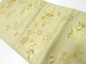 アンティーク　花鳥模様織出し袋帯（材料）